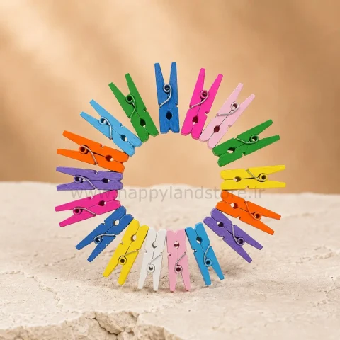 گیره چوبی رنگی کوچک